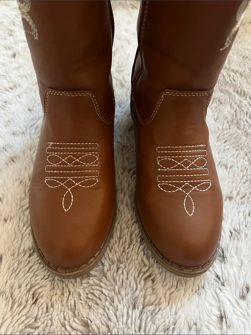 2 | bebe Girls Tan Western Embroidered Boots